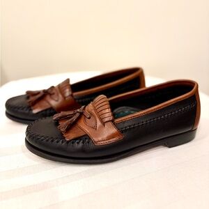 Johnston & Murphy Black and Brown Tassel Loafers